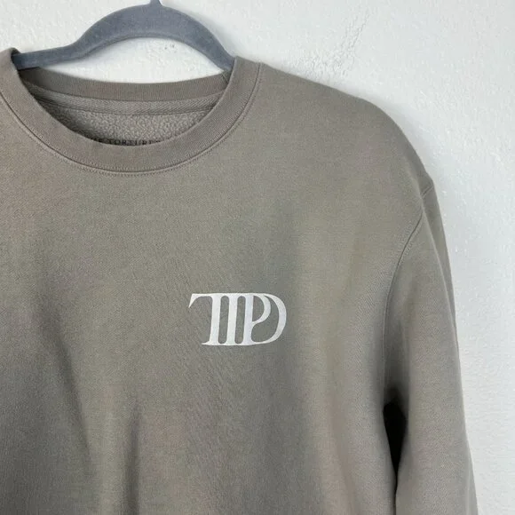 Taylor Swift Crew The Tortured Poets Department Crew Neck L Oversized Neutral - Picture 2 of 6